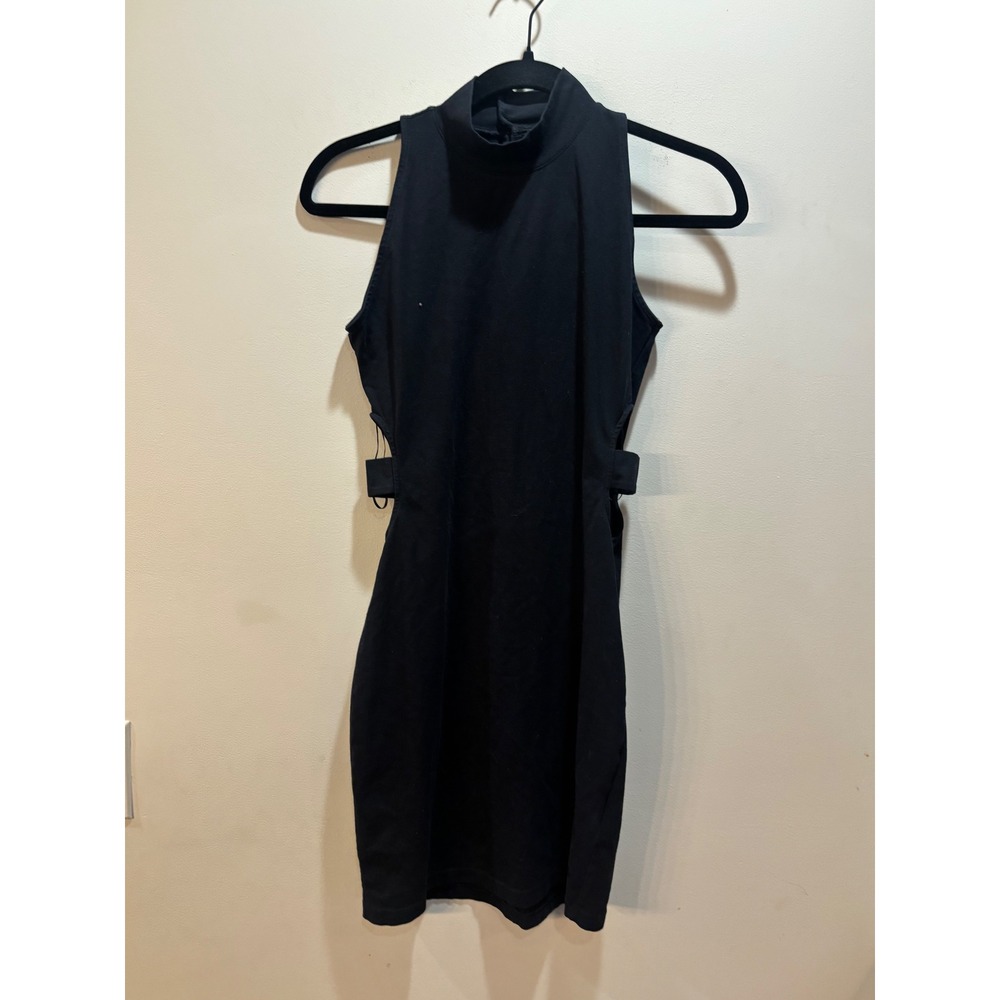 Guess Black Sleeveless Mock Neck Mini Dress